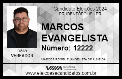 Candidato MARCOS EVANGELISTA 2024 - PRUDENTÓPOLIS - Eleições