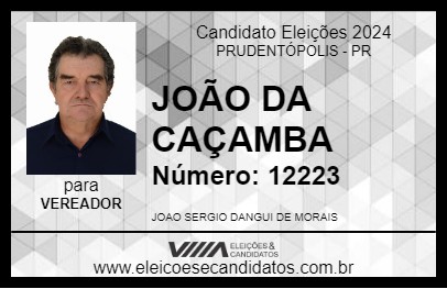 Candidato JOÃO DA CAÇAMBA 2024 - PRUDENTÓPOLIS - Eleições