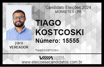 Candidato TIAGO KOSTCOSKI 2024 - MORRETES - Eleições