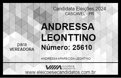 Candidato ANDRESSA LEONTTINO 2024 - CASCAVEL - Eleições