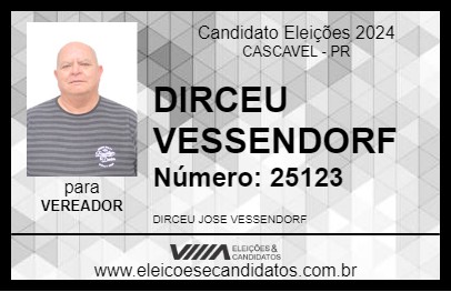 Candidato DIRCEU VESSENDORF 2024 - CASCAVEL - Eleições