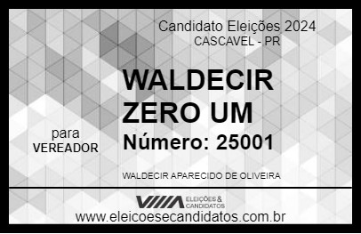 Candidato WALDECIR ZERO UM 2024 - CASCAVEL - Eleições