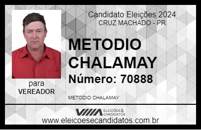 Candidato METODIO CHALAMAY 2024 - CRUZ MACHADO - Eleições