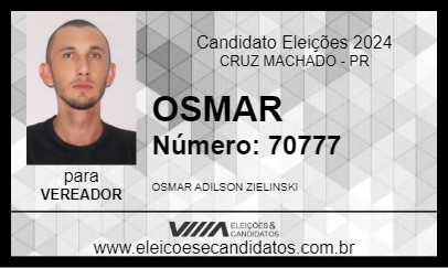 Candidato PASTOR OSMAR 2024 - CRUZ MACHADO - Eleições