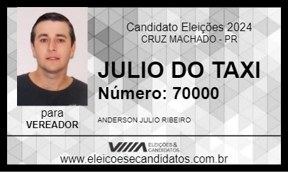 Candidato JULIO DO TAXI 2024 - CRUZ MACHADO - Eleições