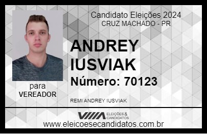 Candidato ANDREY IUSVIAK 2024 - CRUZ MACHADO - Eleições