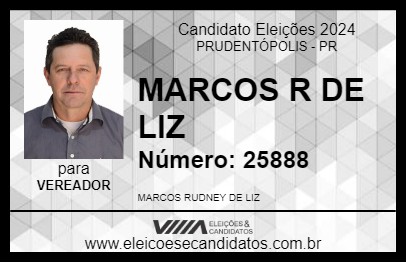 Candidato MARCOS R DE LIZ  2024 - PRUDENTÓPOLIS - Eleições