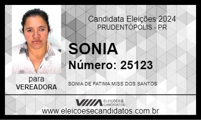 Candidato SONIA  2024 - PRUDENTÓPOLIS - Eleições