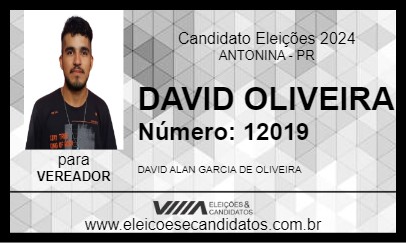 Candidato DAVID OLIVEIRA 2024 - ANTONINA - Eleições