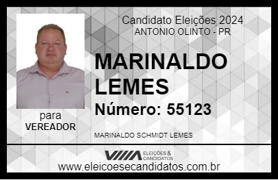 Candidato MARINALDO LEMES 2024 - ANTONIO OLINTO - Eleições