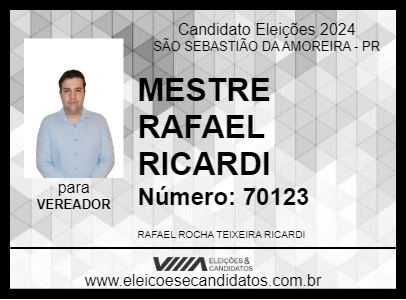 Candidato MESTRE RAFAEL RICARDI 2024 - SÃO SEBASTIÃO DA AMOREIRA - Eleições