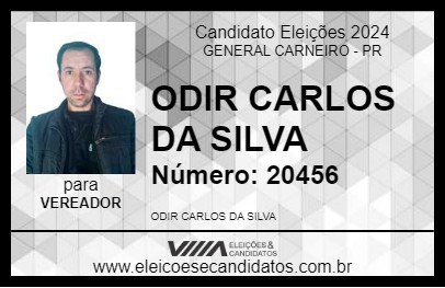 Candidato ODIR CARLOS DA SILVA 2024 - GENERAL CARNEIRO - Eleições