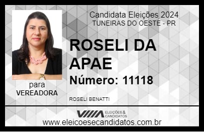 Candidato ROSELI BENATTI 2024 - TUNEIRAS DO OESTE - Eleições