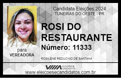 Candidato ROSI DO RESTAURANTE 2024 - TUNEIRAS DO OESTE - Eleições