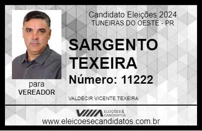 Candidato SARGENTO TEXEIRA 2024 - TUNEIRAS DO OESTE - Eleições