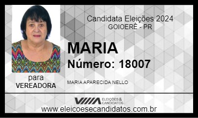 Candidato MARIA 2024 - GOIOERÊ - Eleições