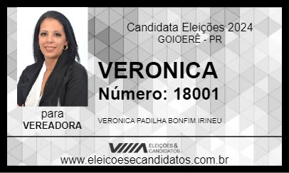 Candidato VERONICA 2024 - GOIOERÊ - Eleições