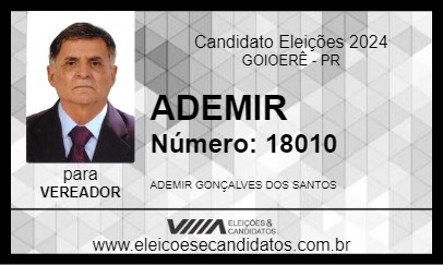 Candidato ADEMIR 2024 - GOIOERÊ - Eleições