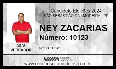 Candidato NEY ZACARIAS 2024 - SÃO SEBASTIÃO DA AMOREIRA - Eleições