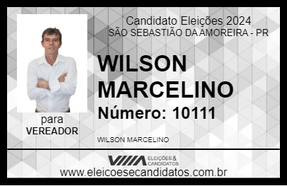 Candidato WILSON MARCELINO 2024 - SÃO SEBASTIÃO DA AMOREIRA - Eleições