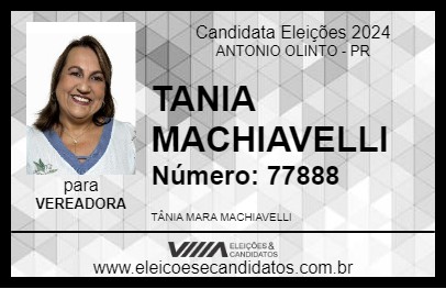 Candidato TANIA MACHIAVELLI 2024 - ANTONIO OLINTO - Eleições