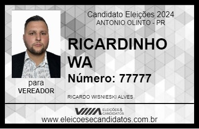 Candidato RICARDINHO WA 2024 - ANTONIO OLINTO - Eleições