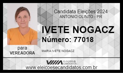 Candidato IVETE NOGACZ 2024 - ANTONIO OLINTO - Eleições