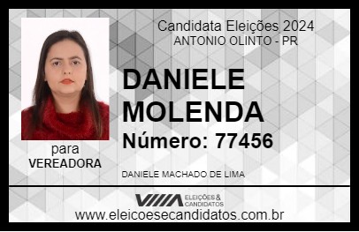 Candidato DANIELE MOLENDA 2024 - ANTONIO OLINTO - Eleições