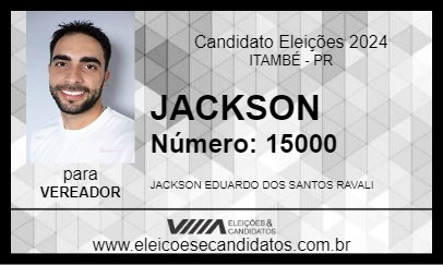 Candidato JACKSON 2024 - ITAMBÉ - Eleições