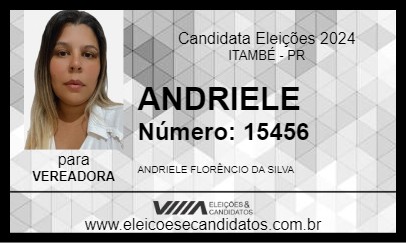 Candidato ANDRIELE 2024 - ITAMBÉ - Eleições