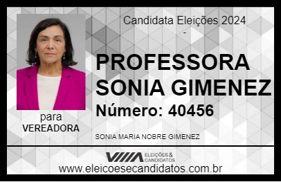 Candidato PROFESSORA SONIA GIMENEZ 2024 - LONDRINA - Eleições