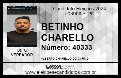 Candidato BETINHO CHARELLO 2024 - LONDRINA - Eleições