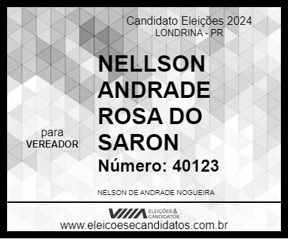 Candidato NELLSON ANDRADE ROSA DE SARON 2024 - LONDRINA - Eleições