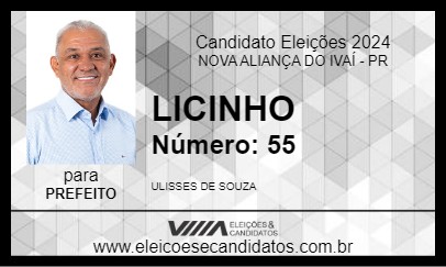 Candidato LICINHO 2024 - NOVA ALIANÇA DO IVAÍ - Eleições