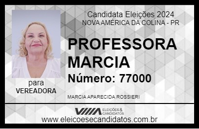 Candidato PROFESSORA MARCIA  2024 - NOVA AMÉRICA DA COLINA - Eleições