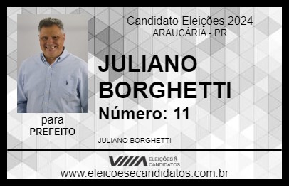 Candidato JULIANO BORGHETTI 2024 - ARAUCÁRIA - Eleições