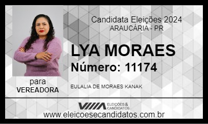 Candidato LYA MORAES 2024 - ARAUCÁRIA - Eleições