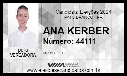 Candidato ANA KERBER 2024 - PATO BRANCO - Eleições