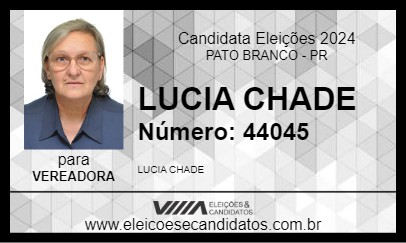 Candidato LUCIA CHADE 2024 - PATO BRANCO - Eleições