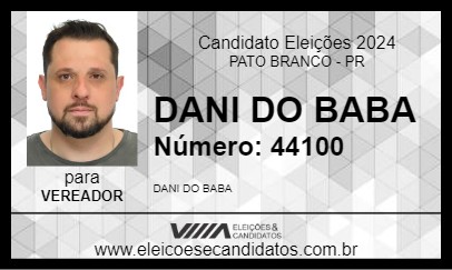 Candidato DANI DO BABA 2024 - PATO BRANCO - Eleições