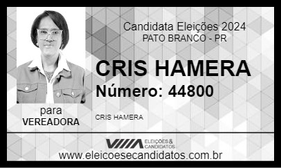 Candidato CRIS HAMERA 2024 - PATO BRANCO - Eleições