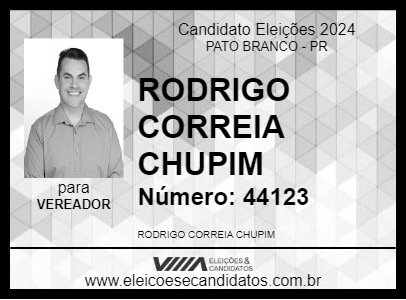 Candidato RODRIGO CORREIA CHUPIM 2024 - PATO BRANCO - Eleições