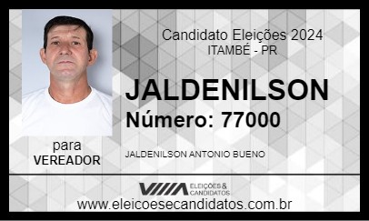 Candidato JALDENILSON 2024 - ITAMBÉ - Eleições