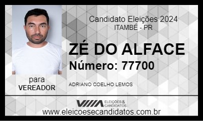 Candidato ZÉ DO ALFACE 2024 - ITAMBÉ - Eleições