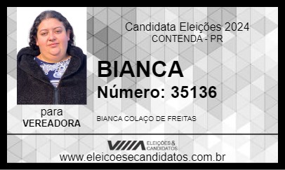 Candidato BIANCA 2024 - CONTENDA - Eleições