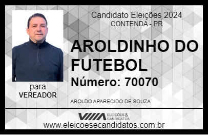 Candidato AROLDINHO DO FUTEBOL 2024 - CONTENDA - Eleições