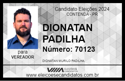 Candidato DIONATAN PADILHA 2024 - CONTENDA - Eleições