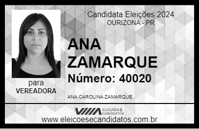 Candidato ANA ZAMARQUE 2024 - OURIZONA - Eleições