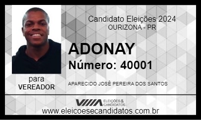 Candidato ADONAY 2024 - OURIZONA - Eleições