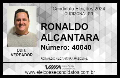 Candidato RONALDO ALCANTARA 2024 - OURIZONA - Eleições